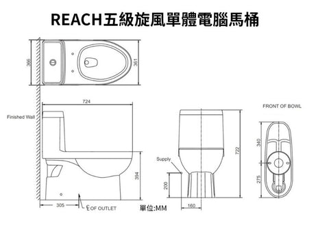 Reach五級旋風單體馬桶|K-3983K-HC-0(不含馬桶蓋)|白色|裙包式馬桶缸體的當代衛浴設計 隱藏式馬桶管線設計，打造出 精簡整體式的外觀。 5 級旋風馬桶強力沖水，完善衛生系統 不含馬桶蓋，需要另外購買 當代設計的 裙包設計缸體  裙包設計缸體設計，方便馬桶清潔  Glaze高度玻化釉面 管距：305mm 尺寸：L724 mm,H722 mm,W366 mm, 此產品不含馬桶蓋|台南衛浴 設計師推薦-龍百KOHLER