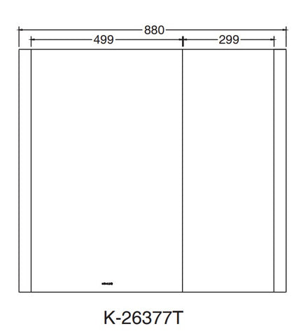 Verdera 90cm鏡櫃 | K-26377T-NA | Verdera 2.0鏡櫃結合優雅外型且安裝簡單快速。鏡櫃內建照明燈，專為梳洗裝扮而生。採用嵌入式LED燈設計，可均勻照亮鏡面的每個角落，忠實呈現自然膚色。提供專業照明功能，以滿足您的梳洗需求。內部搭載可調節放大鏡，讓日常整理儀容更加容易。緩衝櫃門可防止櫃門砰然關上。Verdera 2.14鏡櫃與KOHLER®Tailored系列中的配件及門邊套件完美搭配。 內建照明燈，專為梳裝打扮及儀容整潔而生。 內部搭載可調式放大鏡（4倍放大鏡） 櫃內採全鏡面設計  緩衝櫃門 尺寸：880x800x125mm | 台南衛浴 設計師推薦-龍百KOHLER