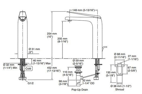 【龍業百起】KOHLER-Avid 加高面盆龍頭 K-97347T-B4