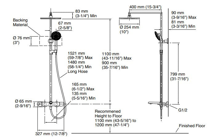 【龍業百起】KOHLER-Avid 三出水恆溫淋浴柱 K-97389T-9