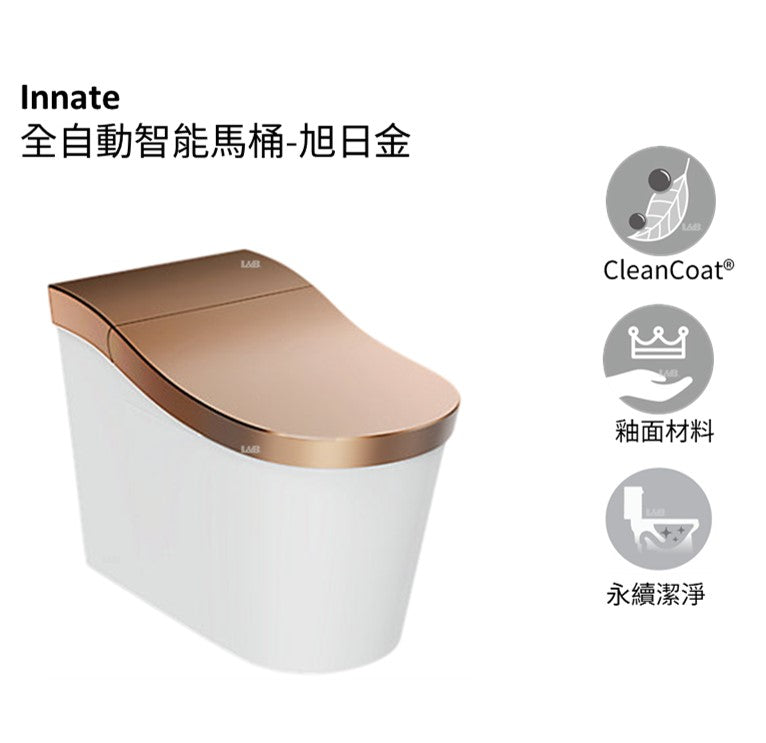 Innate 全自動智能馬桶-旭日金 | K-8340TW-2EXSG-0 | 安裝說明 | 外觀設計: 馬桶貼牆設計 完美隱藏電路及水管管線 清潔: 一支316不鏽鋼噴嘴含7個噴水孔 前洗淨和臀洗功能 可調節出水水壓 可調節出水水溫 可調節噴嘴位置 瞬熱技術(內建瞬熱系統) 殺菌: 紫外線消毒 自體清潔噴嘴模式 缸體消毒(使用前洗淨) 抗菌座圈 舒適: 加溫座圈 座椅溫度可調 暖風烘乾功能 除臭功能 操控: 遠端操控操作更方便 座圈感應(電容式) 自動感應開/關 使用者接近時自動偵測 其他: 節能模式 LED夜光照明 | 台南衛浴 設計師推薦-龍百KOHLER
