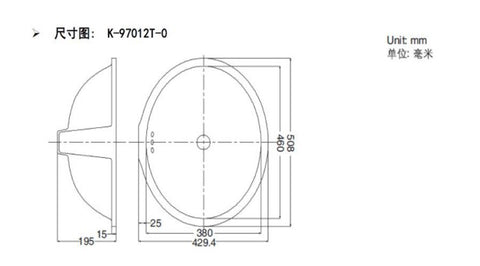 Chalice圓形下崁盆 | K-97011T-0 | 安裝說明 | 時尚優質生活，”方便、舒適、美觀“是KOHLER 的主導設計思想。KOHLER 的陶瓷臉盆表面有獨特的涂層，質量精良不易留下斑點，刮痕或焦痕，令臉盆持久光潔；獨特的加深設計可以起到防止水花飛濺的作用，給您的使用帶來便利；創新的款式從傳統到現代，能配合不同的設計主題與要求，與其他產品完美搭配。 Chalice浴室儲物櫃暢銷產品之一，它提供了寬敞的洗滌區域，而其圓滑的橢圓形邊緣亦非常易於清潔。 其中性而時尚的設計能融合各種浴室風格。 高品質疏水型塗層，水滴污漬難以附著，陶瓷表面較乾淨 釉面陶瓷 無龍頭孔 尺寸:406X406mm | 台南衛浴 設計師推薦-龍百KOHLER