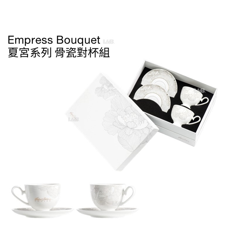 Empress Bouquet 夏宮系列 骨瓷對杯組｜K-CG-51001-NA｜骨瓷對杯｜骨粉含量高達45%，不含鉛與鎘｜台南衛浴 設計師推薦-龍百KOHLER
