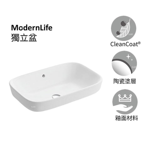 ModernLife獨立盆 | K-77762T-0 | 時尚優質生活，”方便、舒適、美觀“是KOHLER 的主導設計思想。KOHLER 的陶瓷臉盆表面有獨特的涂層，質量精良不易留下斑點，刮痕或焦痕，令臉盆持久光潔；獨特的加深設計可以起到防止水花飛濺的作用，給您的使用帶來便利；創新的款式從傳統到現代，能配合不同的設計主題與要求，與其他產品完美搭配。 外部造型簡潔內斂，內部線條優雅。ModernLife浴室面盆的華美流暢線條，為您的浴室帶來清新簡約的全新感覺 無龍頭孔、有溢水孔 尺寸：60X40 | 台南衛浴 設計師推薦-龍百KOHLER