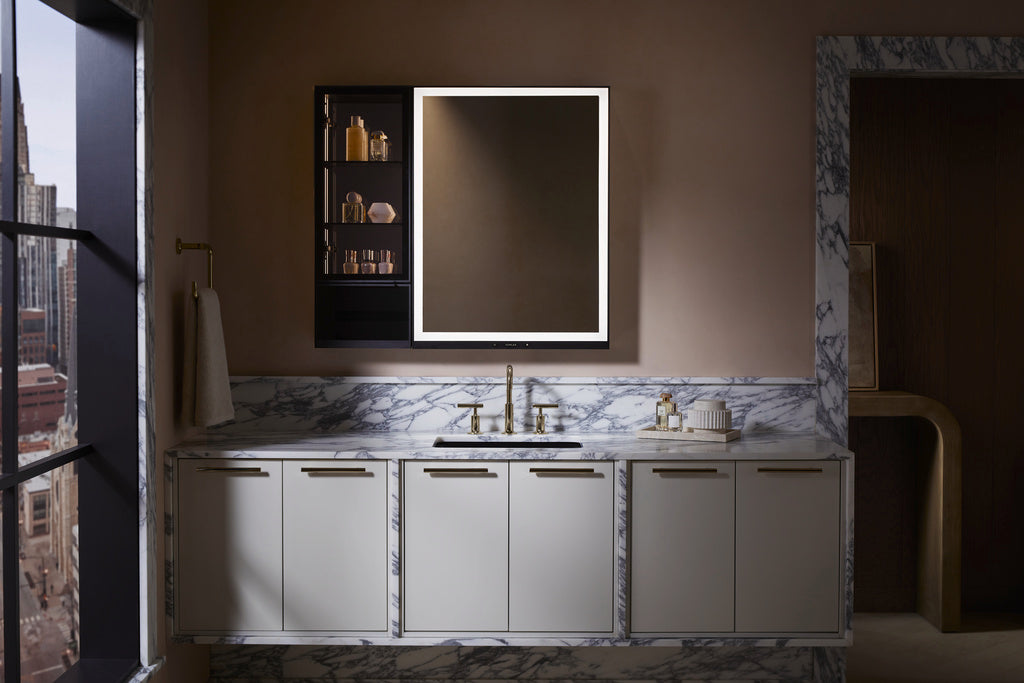 【龍業百起】KOHLER-Collage 90cm鏡櫃組-玻璃邊櫃 K-33692T-NA