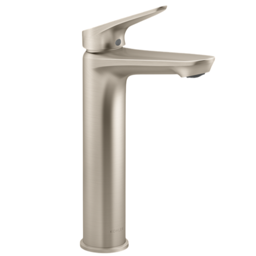 Fluence 加高單槍面盆龍頭  | K-33822T-4| 安裝說明 | 我們設計的產品旨在為您提供功能性和風格的正確組合，為您的日常生活帶來舒適和輕鬆。 Fluence浴室水槽水龍頭的設計類似於流水，將提升您的浴室空間 這款水龍頭配有纖細的槓桿手柄，易於用一隻手抓握和控制，消除了不必要的元素，呈現出現代設計 單桿手柄可實現開/關啟動、音量和溫度控制 手把上有紅色/藍色索引  強力耐腐蝕，防腐耐刮擦，比同行耐用標準超過兩倍，歷久彌新 預裝柔性供給管線簡化安裝  本龍頭以KOHLER全新PVD電鍍層技術所生產，並通過嚴格之鹽霧測試合格，品質經久耐用 | 台南衛浴 設計師推薦-龍百KOHLER