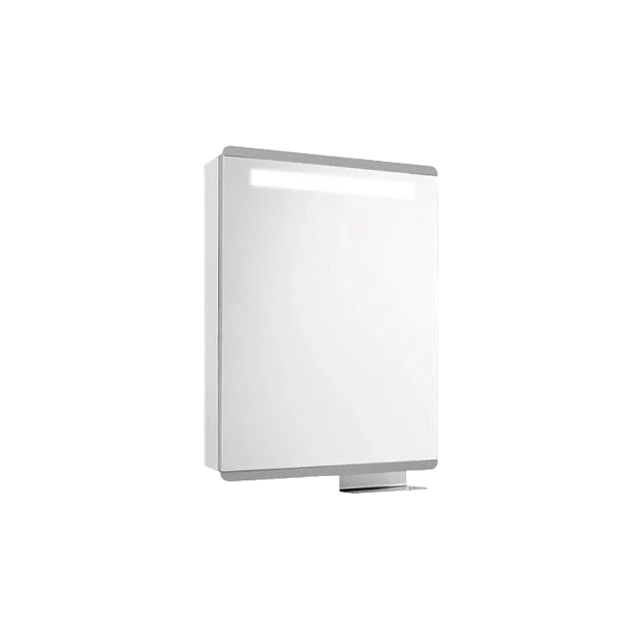 Family Care 60cm 鏡櫃 | K-32046T-L/R-NA | 鏡門內嵌4000K自然色溫LED照明，同時照亮鏡前與櫃內，自然梳妝、輕鬆取物 櫃體左下方配備了揮手感應開關，只需輕輕一揮，便可控製鏡櫃照明開關 櫃內配備有全新多功能置物層，同時具備吹風機支架、置物架、磁力收納等多項巧妙空間收納功能 櫃體下方特有開放式置物架，常用物品拿取更便捷@鏡門圓角設計有效避免家中兒童、長者在使用時碰傷、擦傷，使用更安心 鏡面配備有防霧功能，使鏡櫃鏡面能適應浴室潮濕環境，時刻保證照鏡清晰，讓使用者無論何時都能享受舒適的照鏡體驗 可額外選配兒童鏡，使鏡面延展至更低處，兒童也可輕鬆照鏡（產品圖片中兒童鏡為選配件） 揮手感應功能升級，放大鏡設計改善 材質:櫃體(鋁合金)，鏡子(無銅明鏡) 支援電壓: 100-240V/ 50-60HZ 產品型號: K-25237T-R/L-NA (附插座) 尺寸: 576 x 152 x 790mm 本產品照明功能開關為底部揮手感應 本產品含櫃內插座 | 台南衛浴 設計師推薦-龍百KOHLER