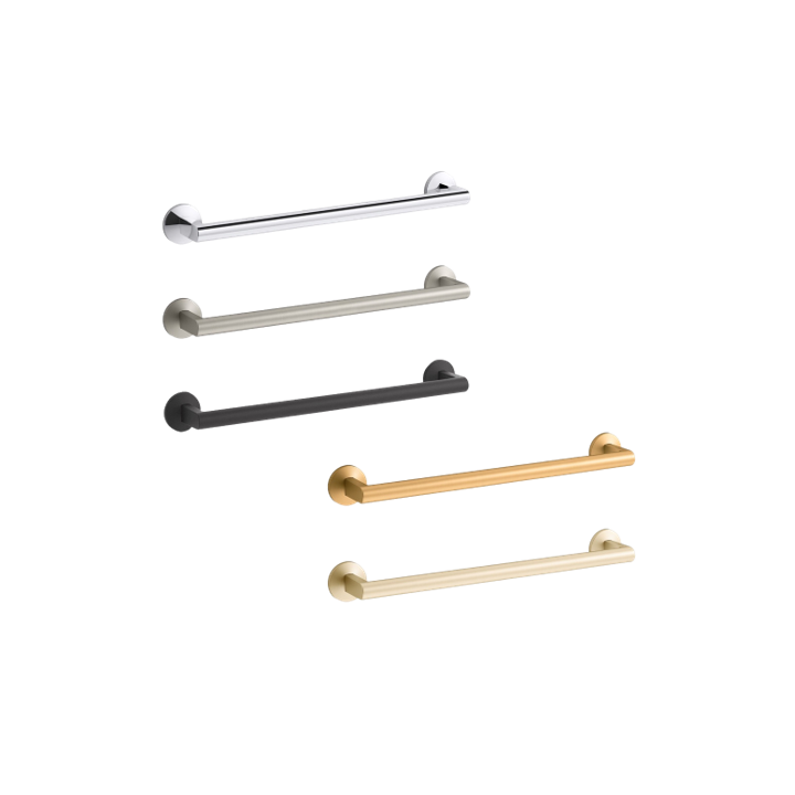 COMPONENTS 60cm毛巾桿 ｜K-78373T｜拋光鍍鉻啞光黑羅曼銀法蘭金摩登金｜強力耐腐蝕，防腐耐刮擦，比同行耐用標準超過兩倍，歷久如新｜台南衛浴 設計師推薦-龍百KOHLER