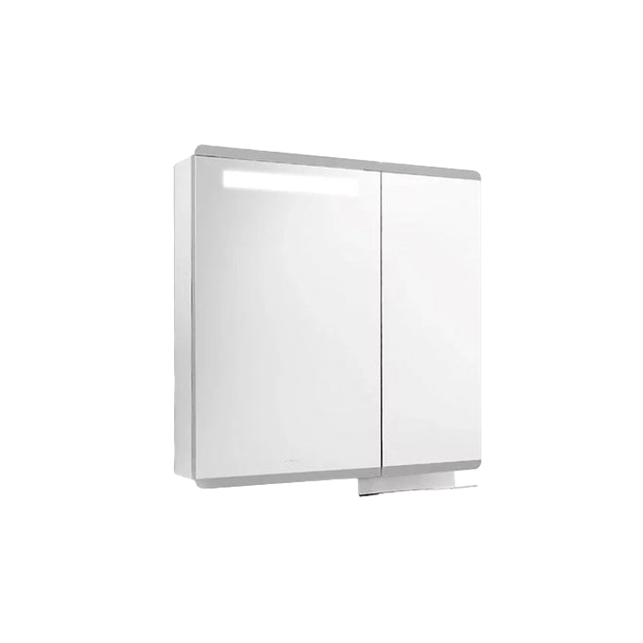 Family Care 80cm 鏡櫃 | K-32045T-NA(附插座) | 鏡門內嵌4000K自然色溫LED照明，同時照亮鏡前與櫃內，自然梳妝、輕鬆取物 櫃體左下方配備了揮手感應開關，只需輕輕一揮，便可控製鏡櫃照明開關 櫃內配備有全新多功能置物層，同時具備吹風機支架、置物架、磁力收納等多項巧妙空間收納功能 櫃體下方特有開放式置物架，常用物品拿取更便捷@鏡門圓角設計有效避免家中兒童、長者在使用時碰傷、擦傷，使用更安心 鏡面配備有防霧功能，使鏡櫃鏡面能適應浴室潮濕環境，時刻保證照鏡清晰，讓使用者無論何時都能享受舒適的照鏡體驗 可額外選配兒童鏡，使鏡面延展至更低處，兒童也可輕鬆照鏡（產品圖片中兒童鏡為選配件） 揮手感應功能升級，放大鏡設計改善 材質:櫃體(鋁合金)，鏡子(無銅明鏡) 支援電壓: 100-240V/ 50-60HZ 產品型號:  K-32045T-NA (附插座) 尺寸: 776 x 152 x 790mm 本產品照明功能開關為底部揮手感應 本產品含櫃內插座 | 台南衛浴 設計師推薦-龍百KOHLER