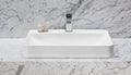 Forefront 長方形獨立盆、K-2660X-1-0、白色、美型簡約時尚。 纖薄陶瓷邊緣，小巧化視覺效果並且極簡化基本要素｜台南衛浴 設計師推薦-龍百KOHLER